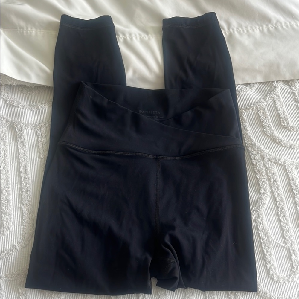 Athleta High Rise Black Transcend Crossover Leggings